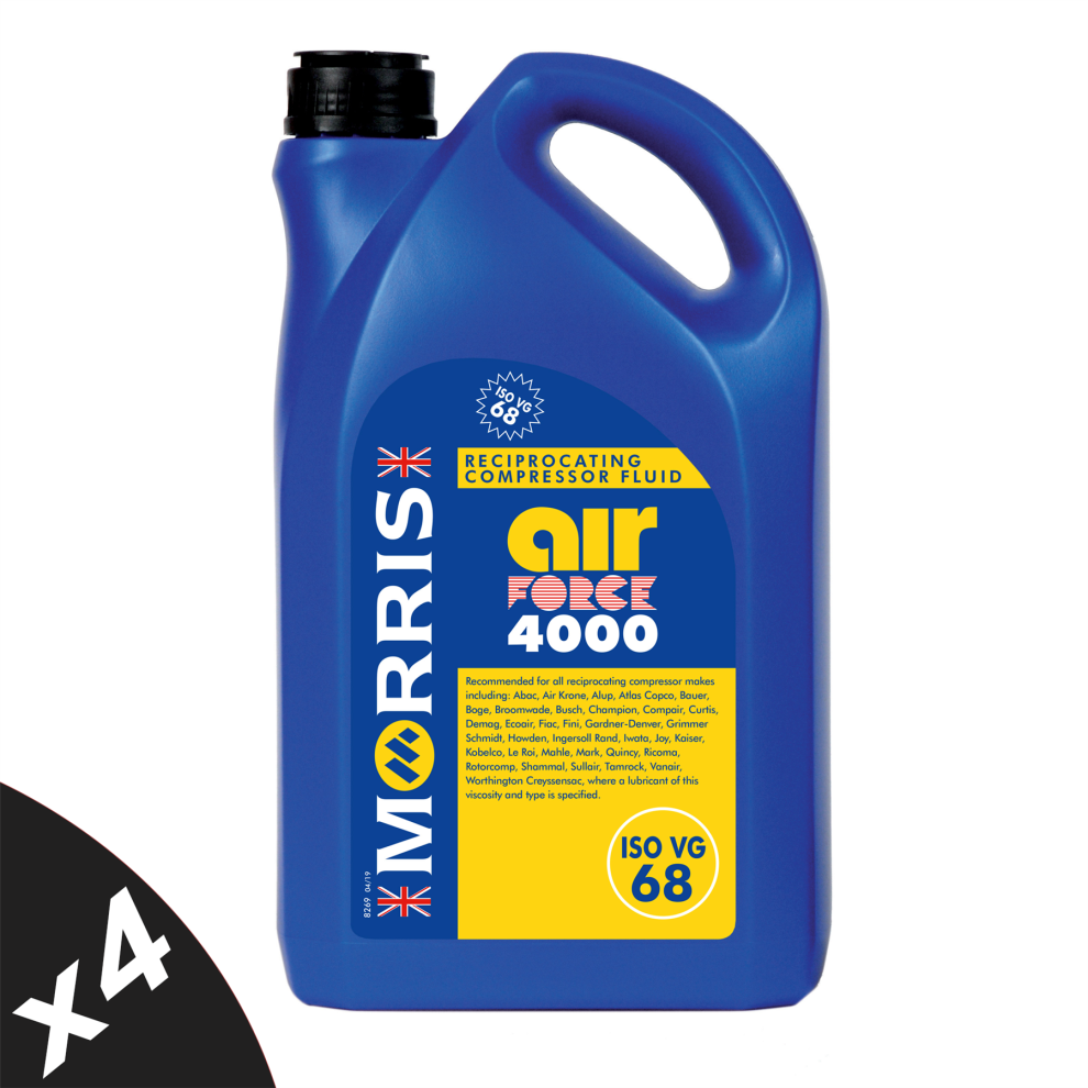 Morris Air Force 4000 Compressor Oil Iso Vg 68 4X5l Din 51506 Vdl 5056820577937