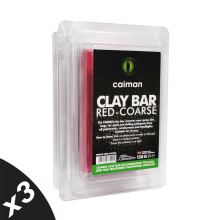 CAIMAN Red-Coarse Clay Bar Car Detailing Cleaner Removes Sludge Mud 3x150g