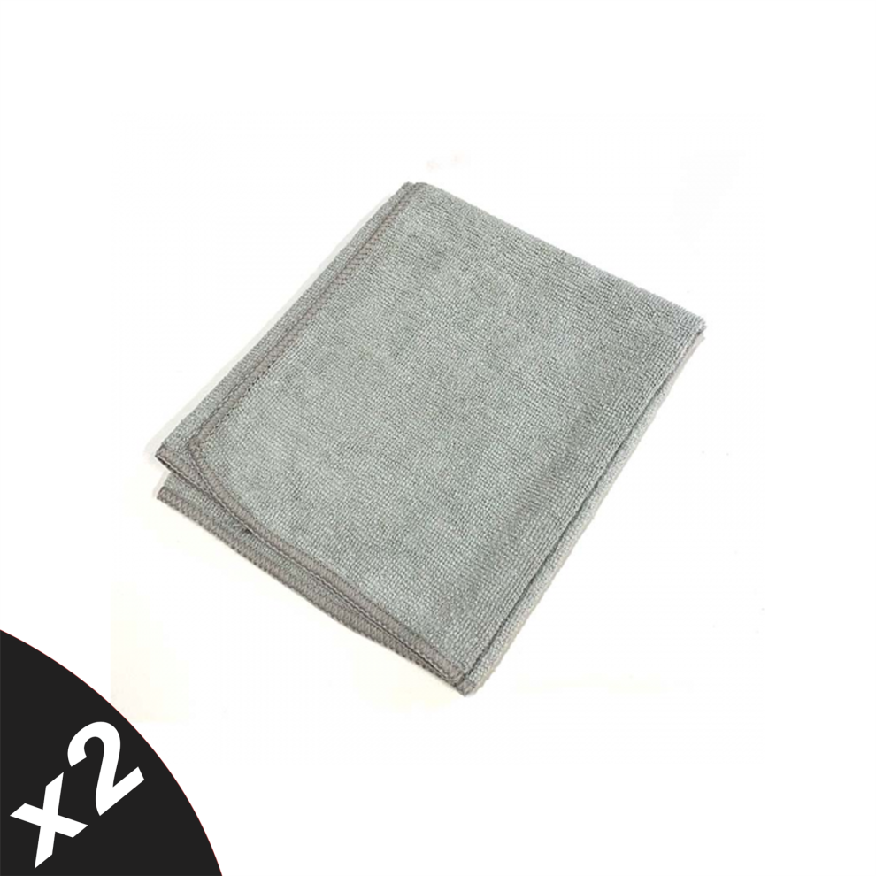 Caiman Microfibre Car Cleaning & Polishing Detailing Cloth (2 Pcs) Grey 5056820578682