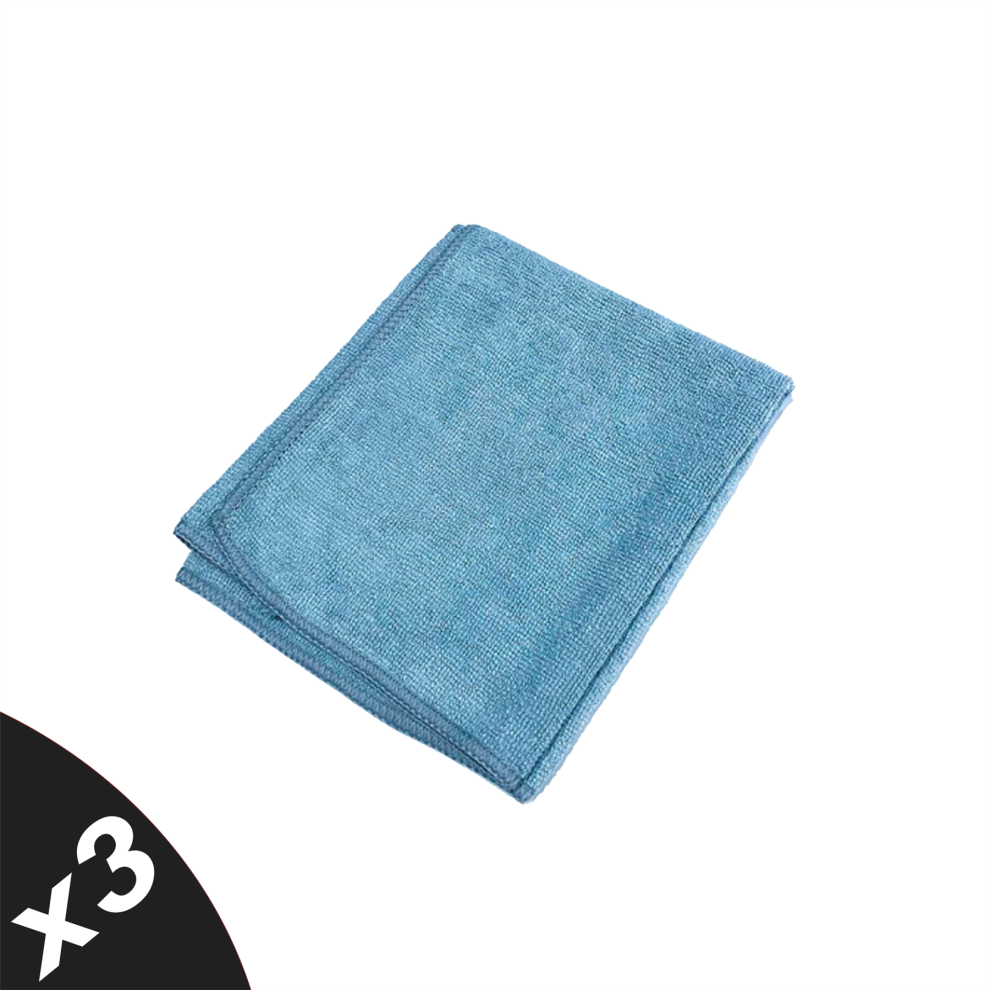 Caiman Microfibre Car Cleaning & Polishing Detailing Cloth (3 Pcs) Blue 5056820578729