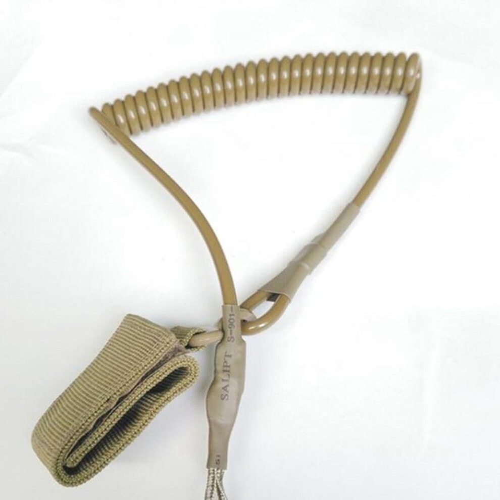 (khaki) Tactical Single Point Pistol Handgun Lanyard Sling Quick Release Shooting Hunting Strap