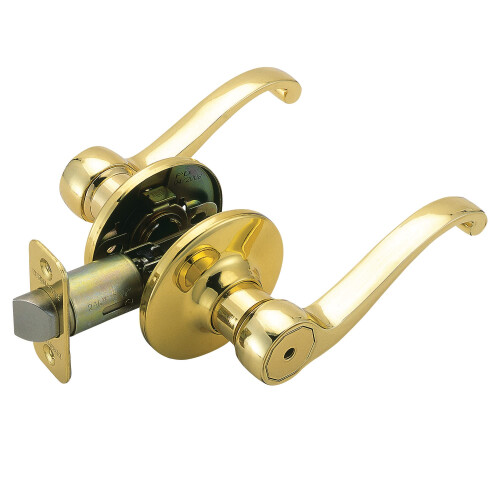 Polished Brass Door Lever for Bed and Bathroom