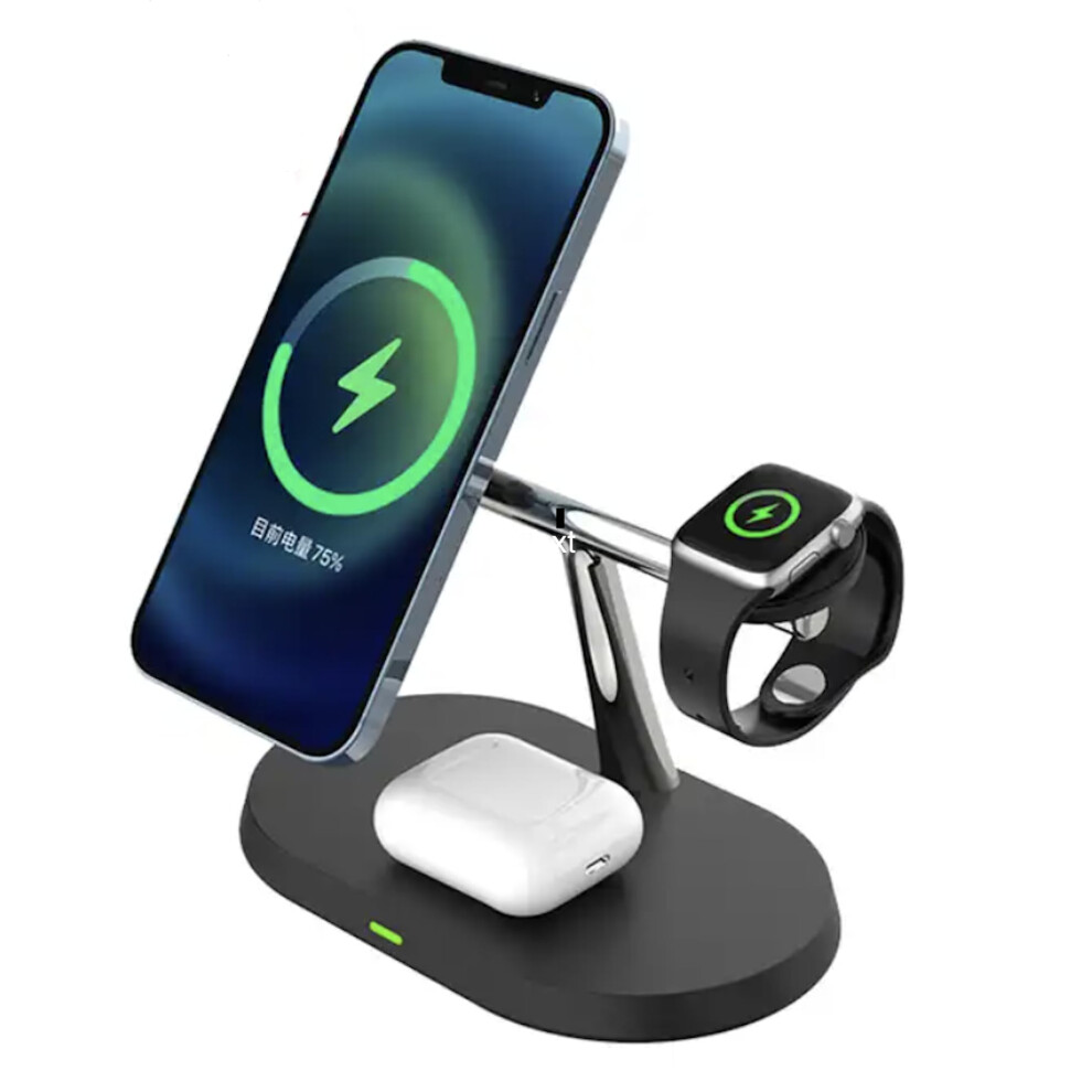 Supercharger Elite 3-in-1 Charger Stand for Mag: Magnetic Charging Station for iPhone 15/14/13/12-image-OPC-PHYNC2R-NEW