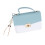 Borsa a spalla in PU blu, con manico superiore, color blocking 11