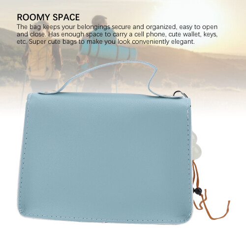 Borsa a spalla in PU blu, con manico superiore, color blocking 2