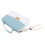 Borsa a spalla in PU blu, con manico superiore, color blocking 14