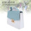 Borsa a spalla in PU blu, con manico superiore, color blocking 6