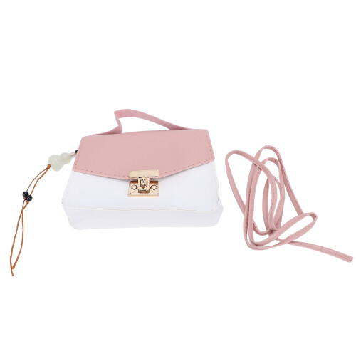 Borsa a spalla con manico superiore in PU rosa, ColorBlocking 1