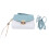 Borsa a spalla in PU blu, con manico superiore, color blocking 2