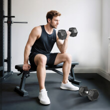 HOMCOM 2x17.5KG Rubber Hex Dumbbell Portable Hand Weights Home Gym