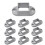 10pcs Square Deck Railing Brackets 1.5'  1.5' Post Anchor Aluminum Alloy Post Flange Base 1