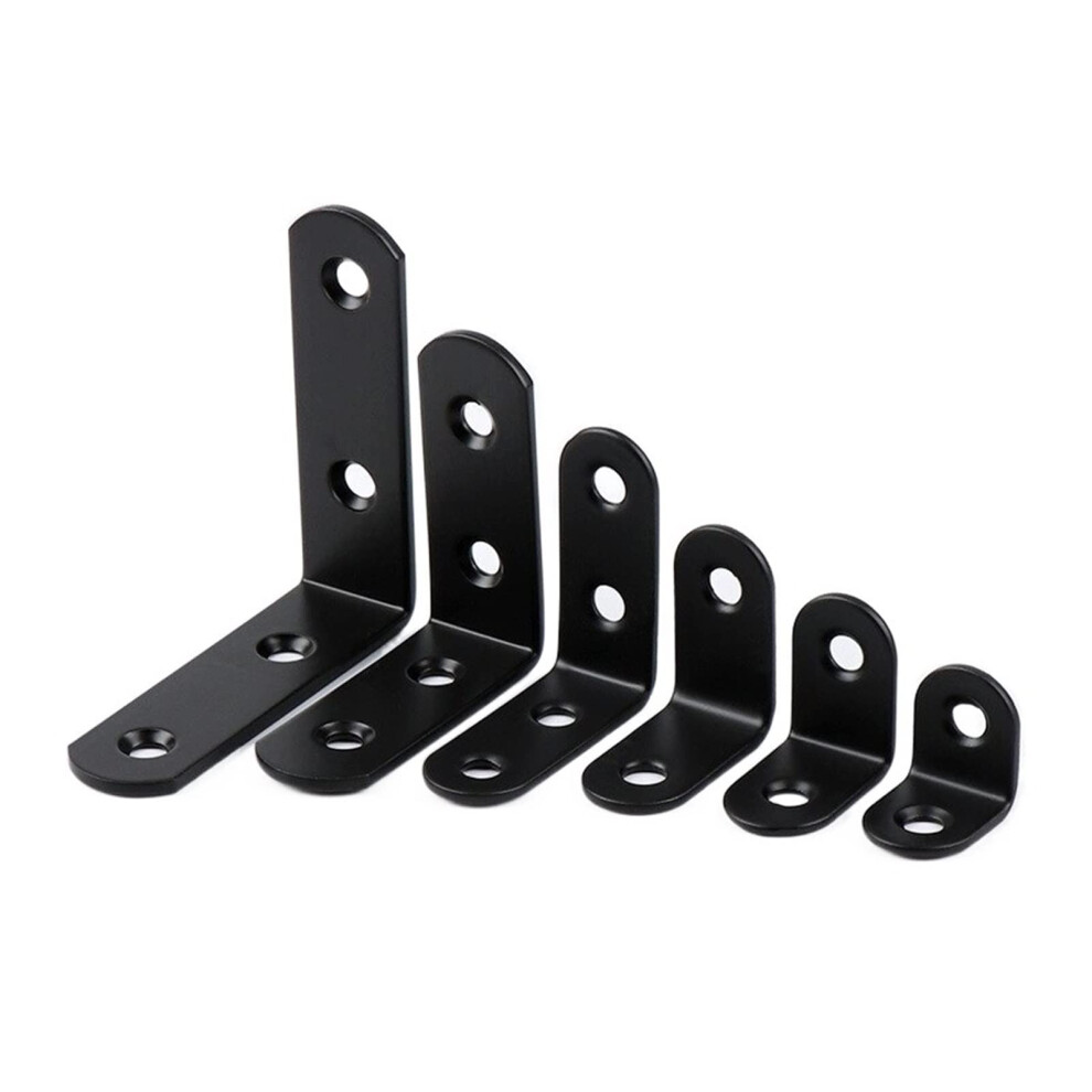 Angle Code, 10Pcs Stainless Steel Black Angle Corner Fasteners Protector 90 Degree Wood Board Support 477169022202