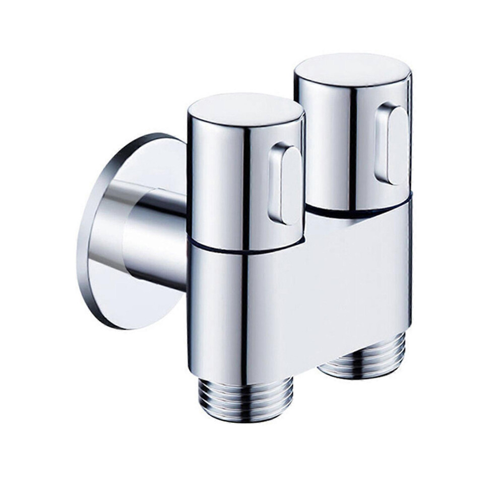 (As show, One size) Three-way Angle for Valve One-in-two-out Water Divider Dual-use Washing Machine Faucet Adapter Bathroom Accessories