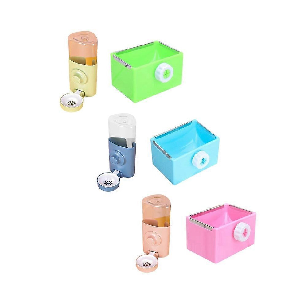 (pink, One size) Rabbit Water Feeder for Cage Hanging Automatic Gravity Water Dispenser Food Bowl for Small Animal Hedgehog Hamster 20oz  green