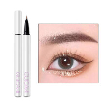 (Cowherd, One size) 2 in 1 Eyeshadow Highlighter Eyeliner Pen Waterproof Long Lasting Ultra-fine Liquid Eyeliner Eyeshadow Pen Pearl Shimmer Cowherd