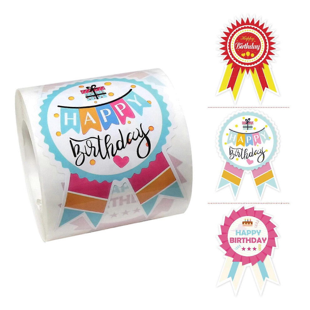 (As show, One size) 200 Pieces Happy Birthday Stickers Waterproof Sealing Sticker Label Self-adhesive for Kid Birthday Card Making Gift Wrap