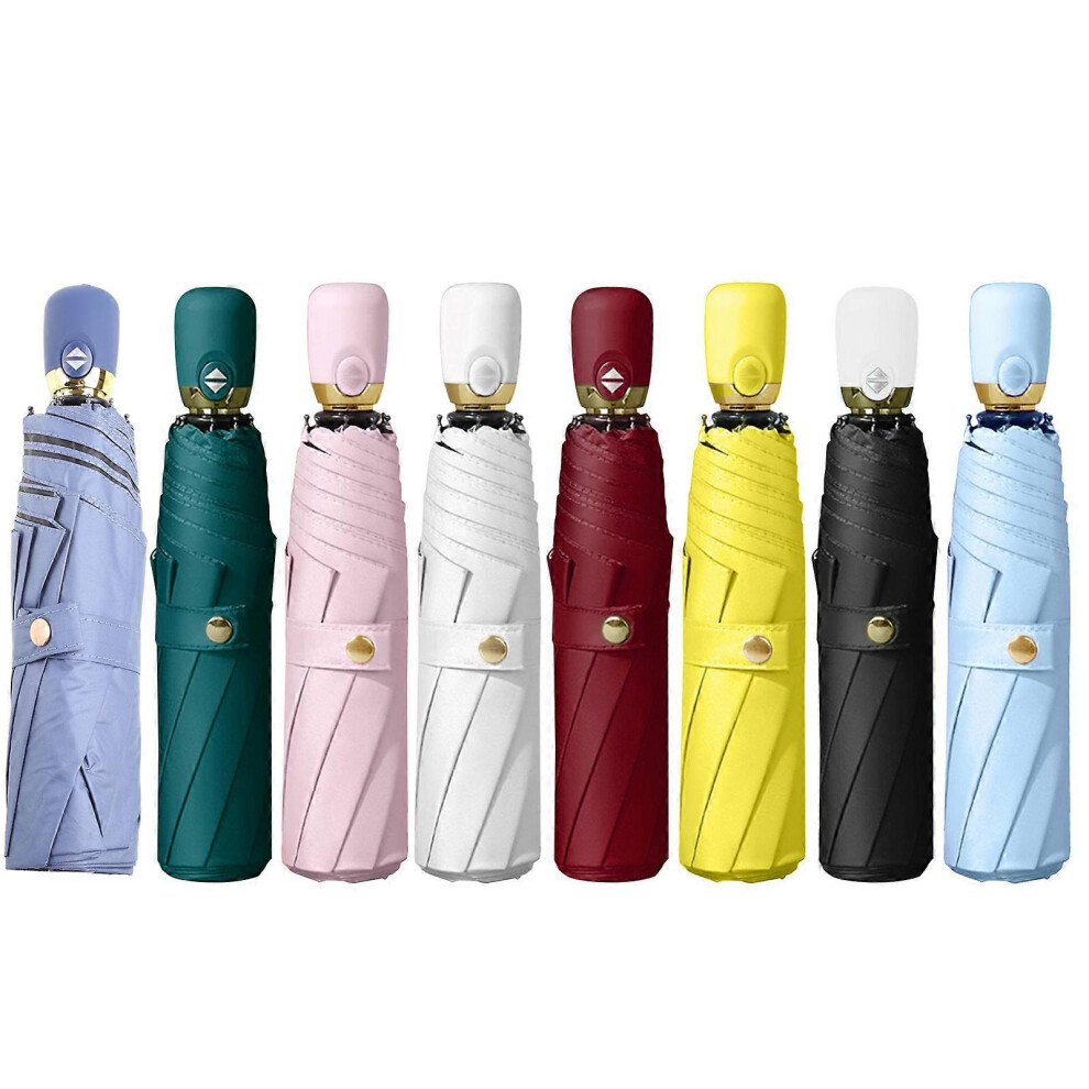 (, One Size) 3 Folding Umbrella Windproof Automatic Folding Luxury Umbrella Rain Women For Sun Umbrella Outdoor Umbrellas Fibrous Rib Blue