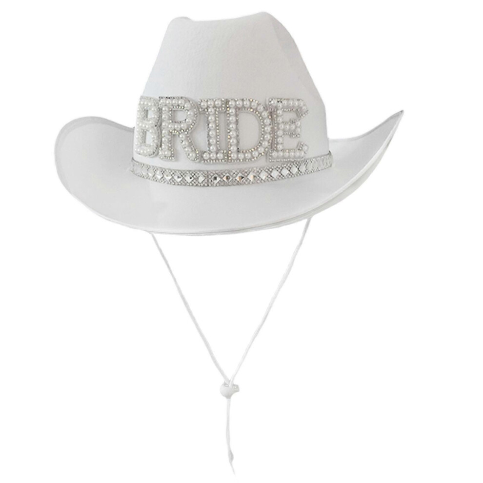 (As show, One size) Shinning Bride Letter Cowgirl Hat Novelty Cowboy Hat Summer Beach Hat Cowgirl Hat Western Fancy Dress Accessory