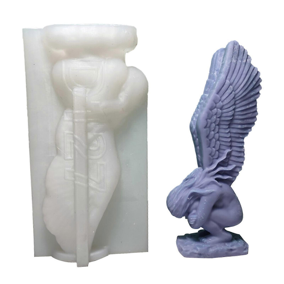(As show, One size) Silicone Candle Molds for Candle Making,Angel Epoxy Casting Molds for Making Aromatherapy Candles Desktop Ornaments Mold