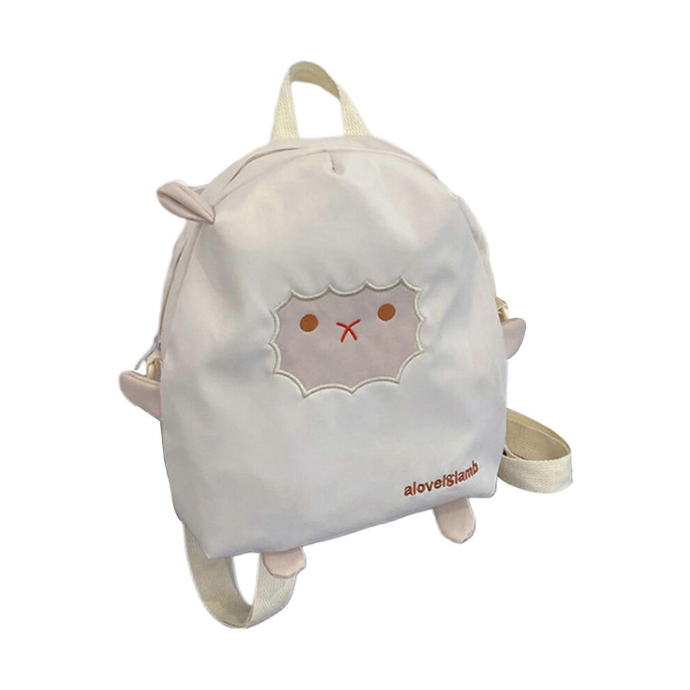 (Khaki, One size) Large Bookbags Middle High School College Backpacks for Teen Girl Women Student Cute Cartoon Sheep Shape Travel Daypack  Beige