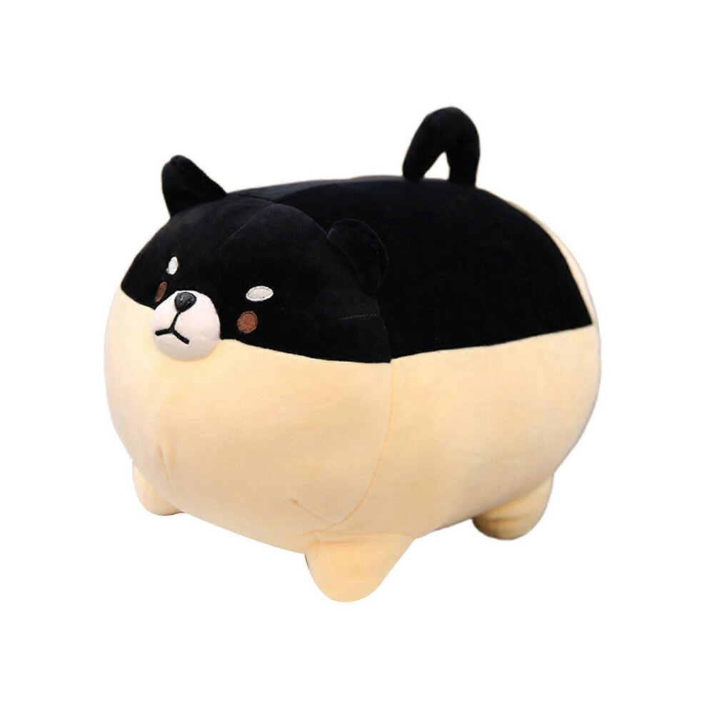 (, One Size) Fat Dog Pillow Plush Cartoon Hugging Sleeping Pillow Cuddly Soft Stuffed Animal Cushion Toy For Kids Adults Black