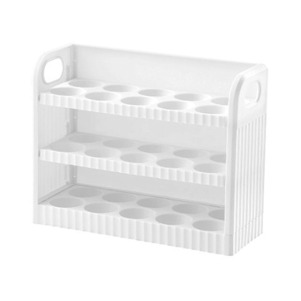 (As show, One size) Refrigerator Egg Stand Shelf for Fresh Storage Box Kitchen Plastic Egg Holder Egg Storage Container Countertop Display R  White