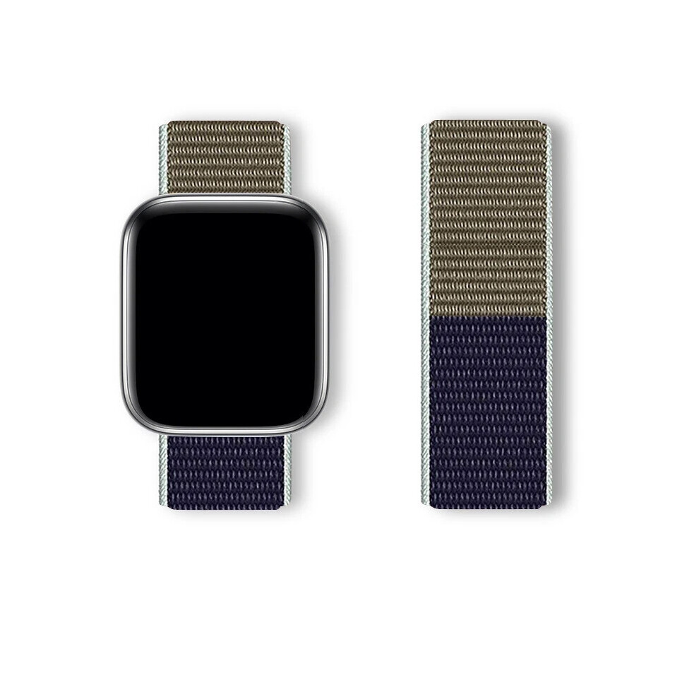 (Khaki, 38/40/41/42Mm) For Apple Watch Strap Nylon Sport Loop Woven Band Series 7 6 5 4Se 38Mm 40Mm 42Mm 44Mm 45Mm 46Mm 49Mm 6963793985012