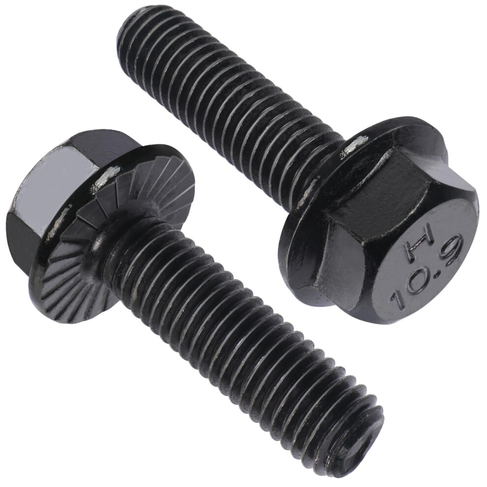 26 Pcs Flanged Hex Head Bolts For Pump Fixing M8-1.25 X 20Mm Class 10.9 Black Zinc Plated Alloy Steel Refï¼Cfo 477169024848