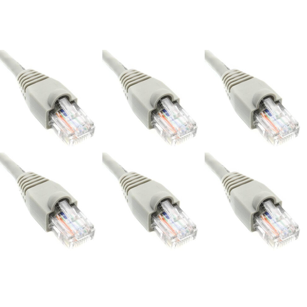 6 Pack Ethernet Network Cable Cat6 Lan Internet Patch Cord Rj45 Gigabit 1Ft Refï¼Eap Gray 477169024909