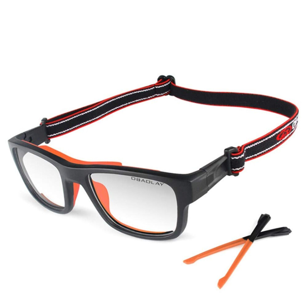 Sports Goggles Safety Protective Basketball Glasses With Adjustable Strap For All Ages (Black/Orange) Refï¼Uie 477169025715