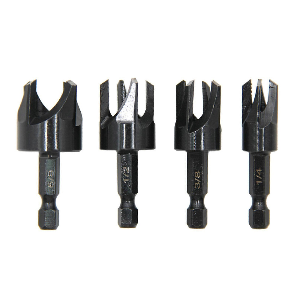 (As show, One size) Industrial Inch Hexagonal Shank Carpenter Hole Opener Woodworking Drill Bits Metal Working Chamfer Chamfering Cutter