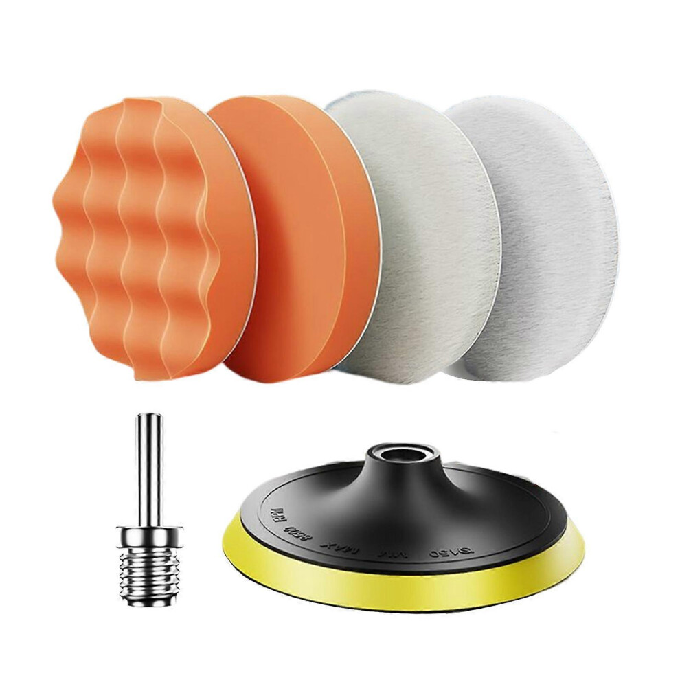 (As show, One size) Portable Car Polishing Pad Applicator Abrasive Drill Adapter Sponge Attachment Polisher Auto Waxing Power Tool Accessory  6 inches