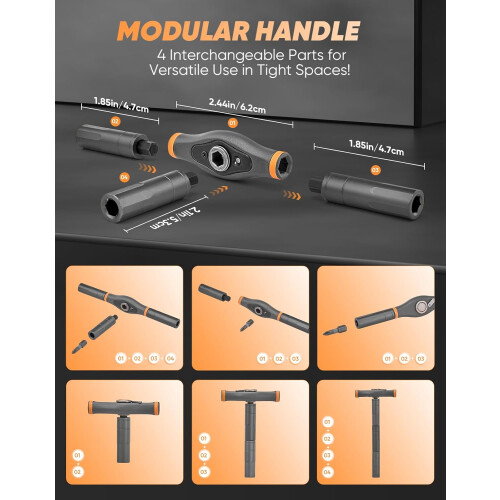 42 in 1 Magnetic Screwdriver Set, Ratcheting Screwdriver Set, Versatile Ratchet Handle 2