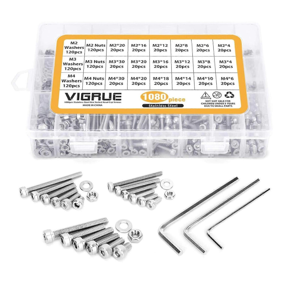 (As show, One size) 1080Pcs SM2.54 Kits 2pin/3pin/4pin/5pin 2.54mm Pitch Female & Male Header Cable Connector JST SM2.54 M2M3M4 Hex Socket