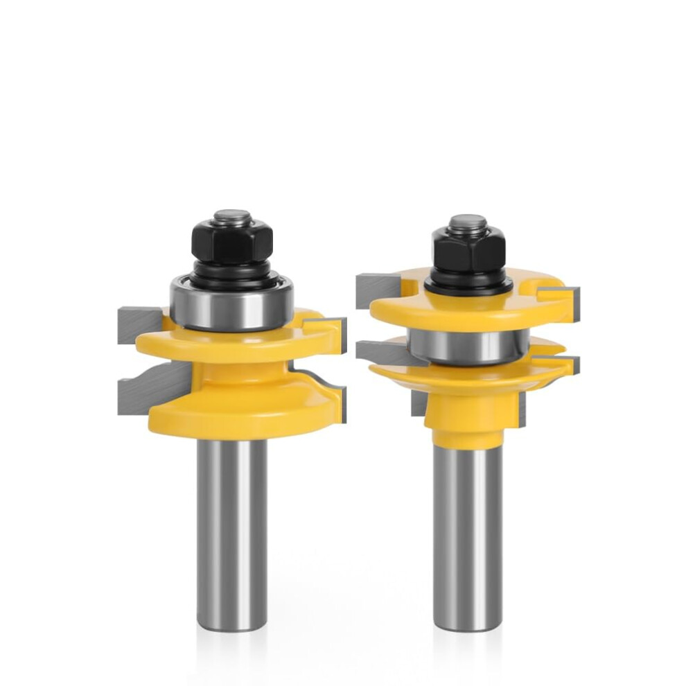 2Pcs Set Rail & Stile Router Bits Matched 2 Bit Ogee Tenon Cutter Door Window Woodworking Tools,12.7Mm Shank 477169026972
