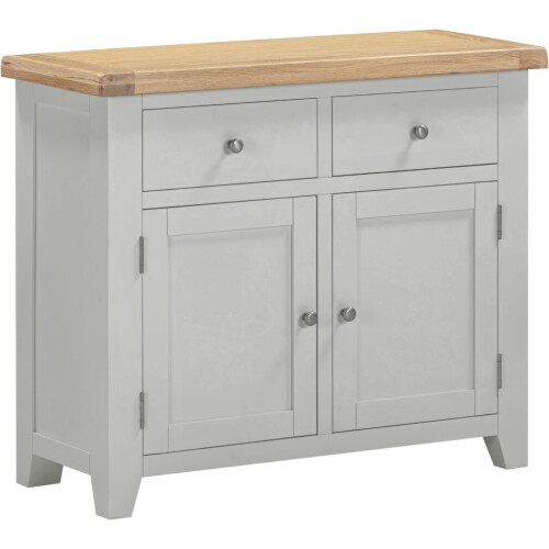 Seconique Windsor 2 Door 2 Drawer Sideboard Grey Oak with dovetail joints Fully Assembled
