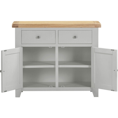 Seconique Windsor 2 Door 2 Drawer Sideboard Grey Oak with dovetail joints Fully Assembled 2