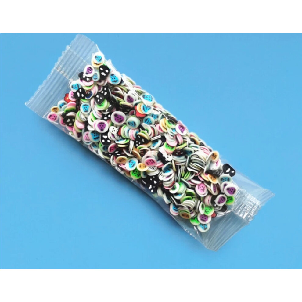 (Halloween) 1000Pcs 3D Polymer Clay Nail Art Fruit Flower Feather Fimo Slices Decor Crafts