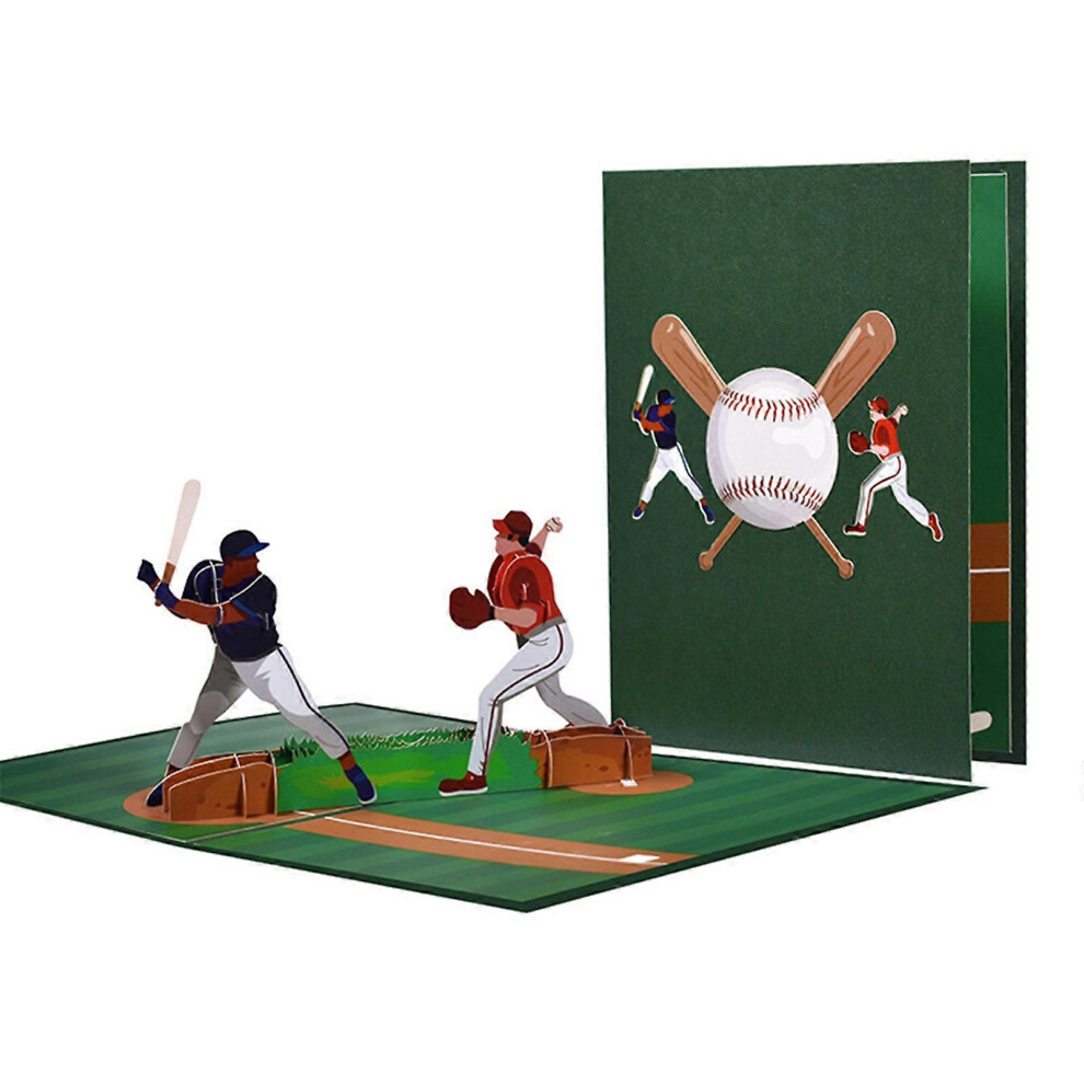 (As show, One size) Baseball Pop-Up Greeting Card 3D Father Day Card with Envelope Anniversary Birthday Retirement Card for Dad Husband Gift