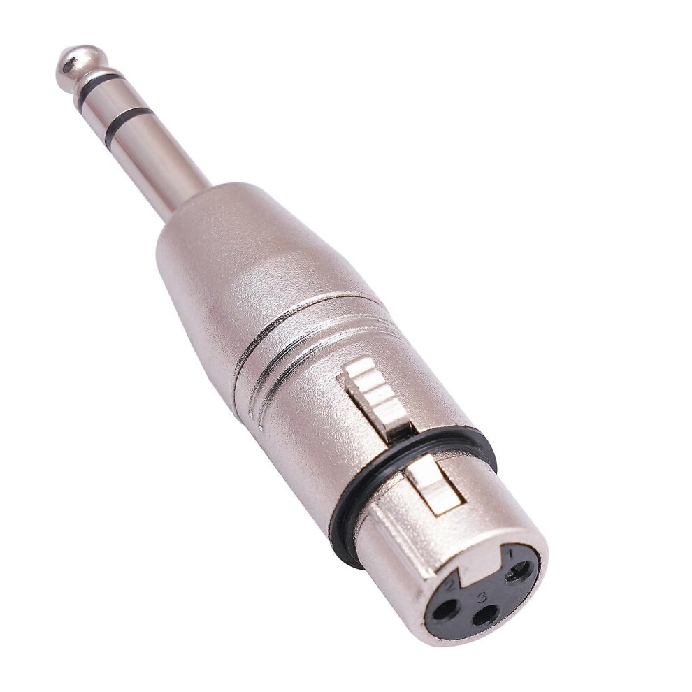 (As show, One size) XLR Female 3Pin to 6.35mm 1/4 inch Stereo Male Audio Adapter , 6.35mm 1/4" to XLR Stereo Audio Adapter for Microphone