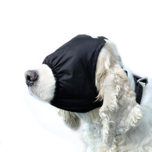 Dog Calming Cap Eye Mask Nylon Shading Pet Mask Muzzle for Grooming Anti Car Sickness (Black,L)