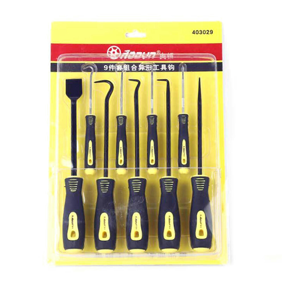 (As show, One size) 9Pcs Oil Seal Screwdrivers Set Car Auto Vehicle Pick Hooks For Garages General-Plumbers Mechanics Workshop Car Tools