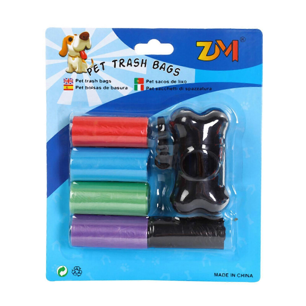 (Red, One size) Dog Poop Bag Dispenser with 5 Roll Poop Bags Disposable Leak Proof Pet Poop Bags Portable Pet Trash Bags for Dog Walking  Black