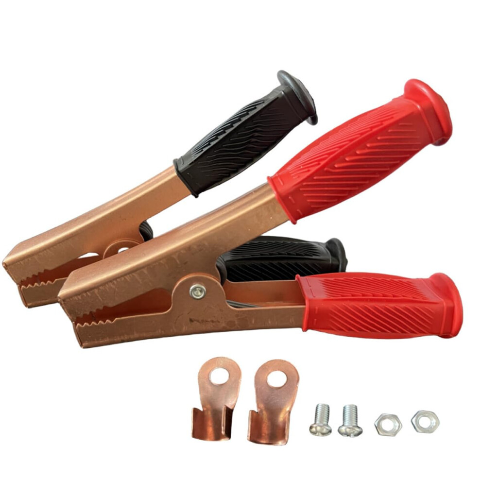 2Pcs 500A Battery Alligator Clips Copper Jumper Cable Clamps For Car, Truck 477169028327
