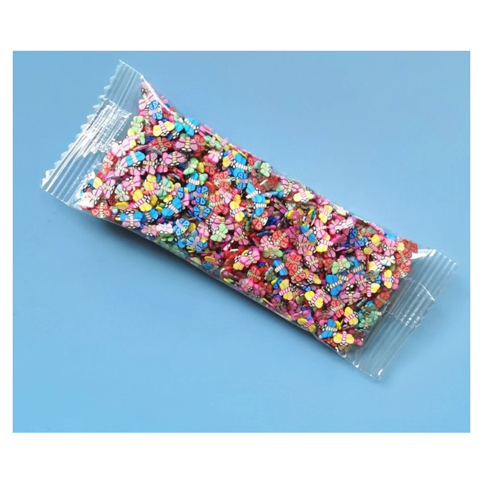 (Dragonfly) 1000Pcs 3D Polymer Clay Nail Art Fruit Flower Feather Fimo Slices Decor Crafts Hot