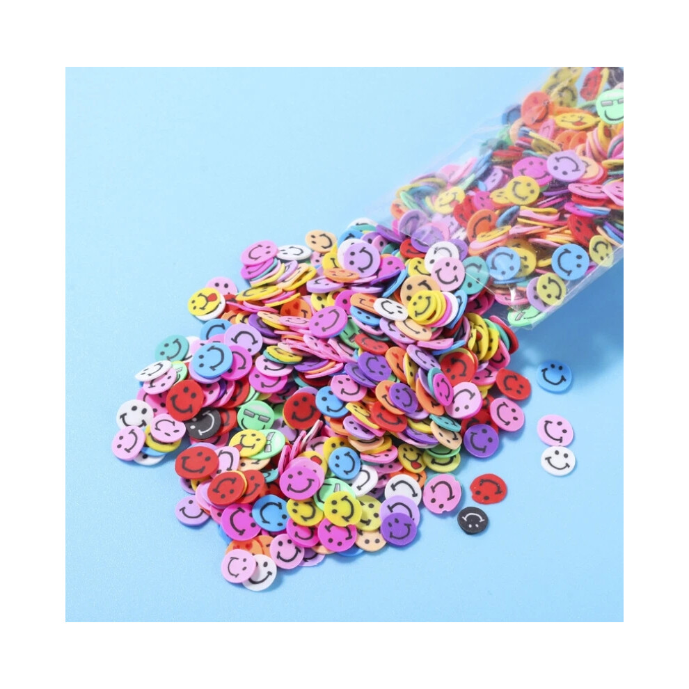 (Smile) 1000Pcs 3D Polymer Clay Nail Art Fruit Flower Feather Fimo Slices Decor Crafts Hot