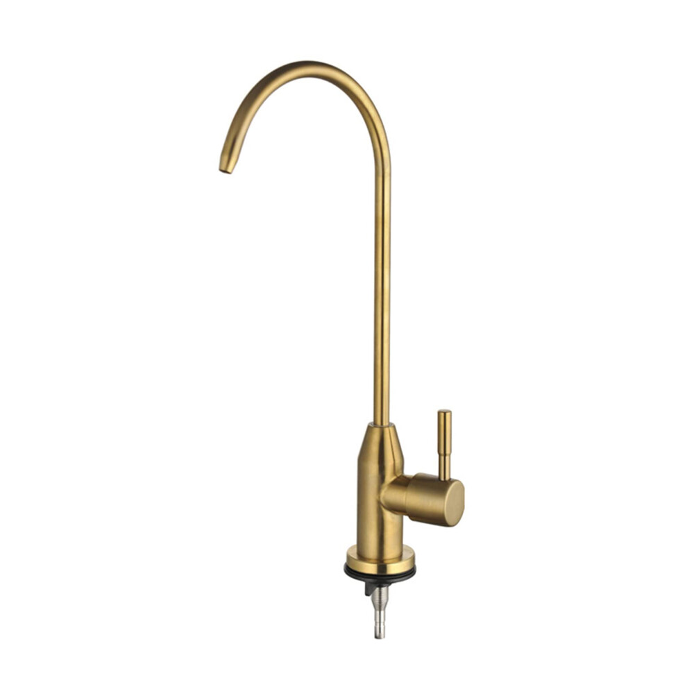 Kitchen Water Faucet, Drinking Water Faucet Gooseneck Single Cold Sink Water Filter Faucet,Reverse Osmosis Kitchen Faucet,Gold A (Color : Gold A) 477169030153