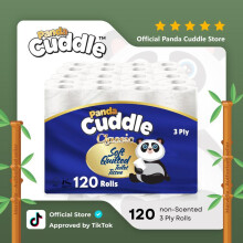 (120 Rolls  (10x12 BLUE)) 120 Panda Cuddle SOFTEESE   3PLY Toilet Tissue  - White Soft Quilted Toilet Paper 10X12pk Lightweight Sheets flushable bathroom