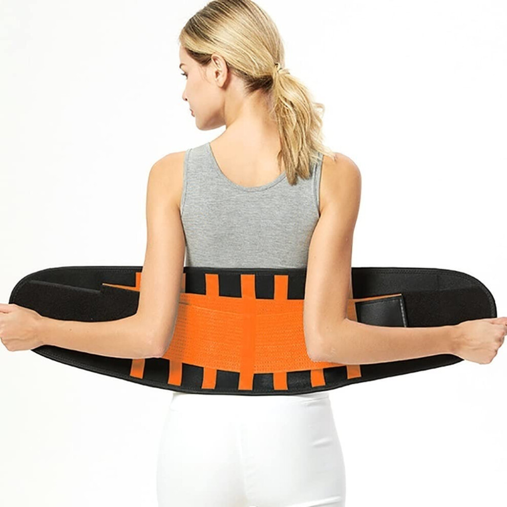 Orange Lumbar Support Belt Waist Back Brace Posture Correction Spinal Decompression For Scoliosis Sciatica Herni (-Xl)