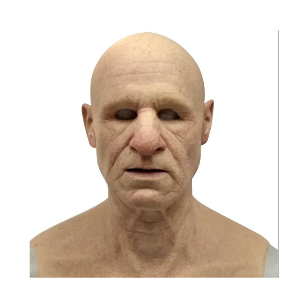 (Bald master) Realistic 3D mask handsome man old man mask old man old woman bald old man horror headgear